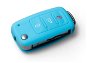 Protective Silicone Key Case for VW/Seat/Skoda with Ejector Key, Light Blue - Car Key Case