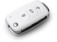 Protective Silicone Key Case for VW/Seat/Skoda with Ejector Key, White - Car Key Case