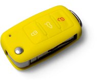 Ochranné silikonové pouzdro na klíč pro VW/Seat/Škoda s vystřelovacím klíčem, barva žlutá - Obal na klíče od auta