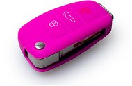 Protective silicone key case for Audi with ejector key, pink - Car Key Case