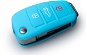 Ochranné silikónové puzdro na kľúč pre Audi s vystreľovacím kľúčom, farba svetlo modrá - Obal na kľúče od auta