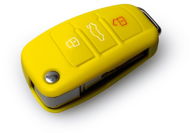 Protective silicone key holder for Audi with ejector key, yellow - Car Key Case