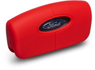 Protective silicone key case for Ford curved key, colour red - Car Key Case