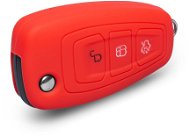 Protective silicone key case for Ford with ejector key, colour red - Car Key Case