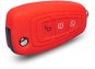 Protective silicone key case for Ford with ejector key, colour red - Car Key Case