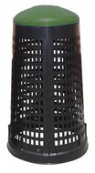 Plastic waste bin for bags 120 L, black, green lid - Rubbish Bin