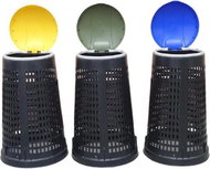 Set of three plastic bin liners 120 L, black, lid yellow, blue, green - Bin
