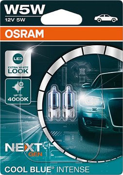 OSRAM W5W Cool Blue Intense Next Generation, 12V,5W, W2.1x9.5d Duo Blistr -  Car Bulb
