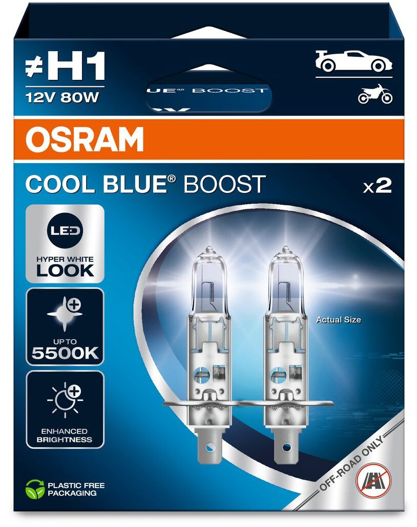 OSRAM Cool Blue Boost "H1",12V, 80W, P14.5s Duobox