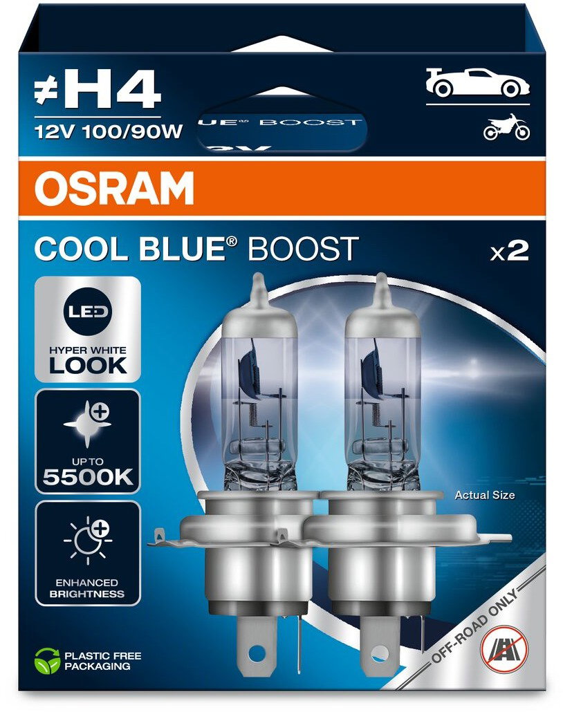 OSRAM Cool Blue Boost "H4",12V, 100/90W, P43t, Duobox