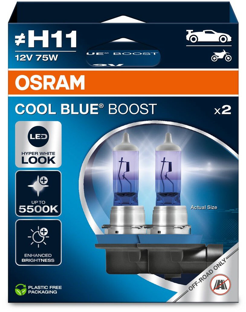 OSRAM Cool Blue Boost "H11",12V, 75W, PGJ19-2 Duobox