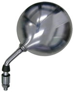 Q-TECH rear view mirror chrome (right hand thread M10, glass diameter 120 mm), L - Motorbike Mirror