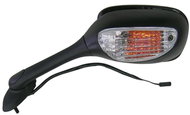 Q-TECH rear view mirror with flasher (42 mm bolt spacing), L - Motorbike Mirror