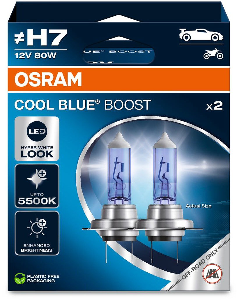 OSRAM Cool Blue Boost, H7 12V, 80W, 2db