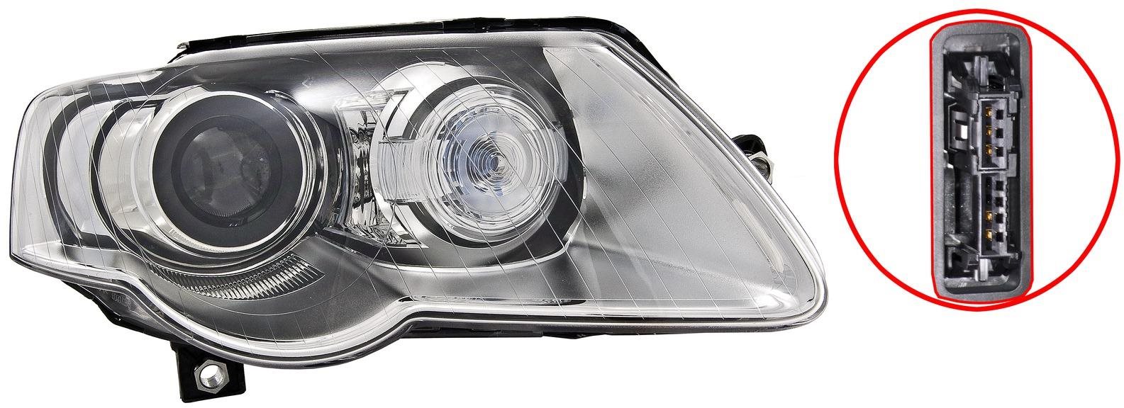 VALEO VW PASSAT 05- 7/07- első fényszóró, XENON D1S+H7 (6G típusú egységhez, AUTO.O.), jobb