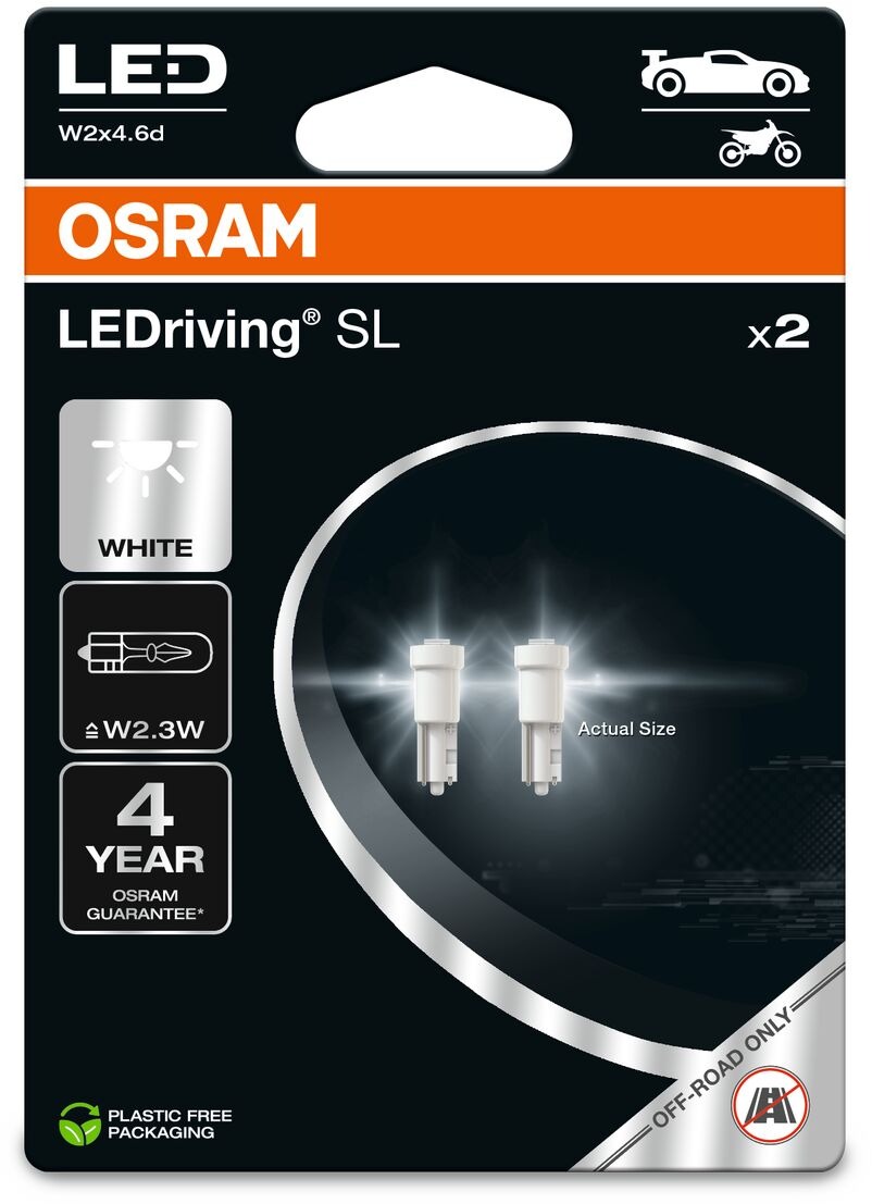 OSRAM LEDriving SL W2, 3W, hideg fehér, 6000 K, két darab a csomagban
