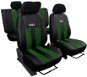 SIXTOL Carseat covers leather with alcantara GT green - Car Seat Covers