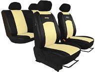 SIXTOL leather seat covers black-white - Car Seat Covers