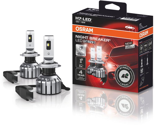 OSRAM LED H7 Night Breaker VW Tiguan 2 (AD1) Allspace 2016-2020, E1 4116 + Adapter - LED Car Bulb - Main image