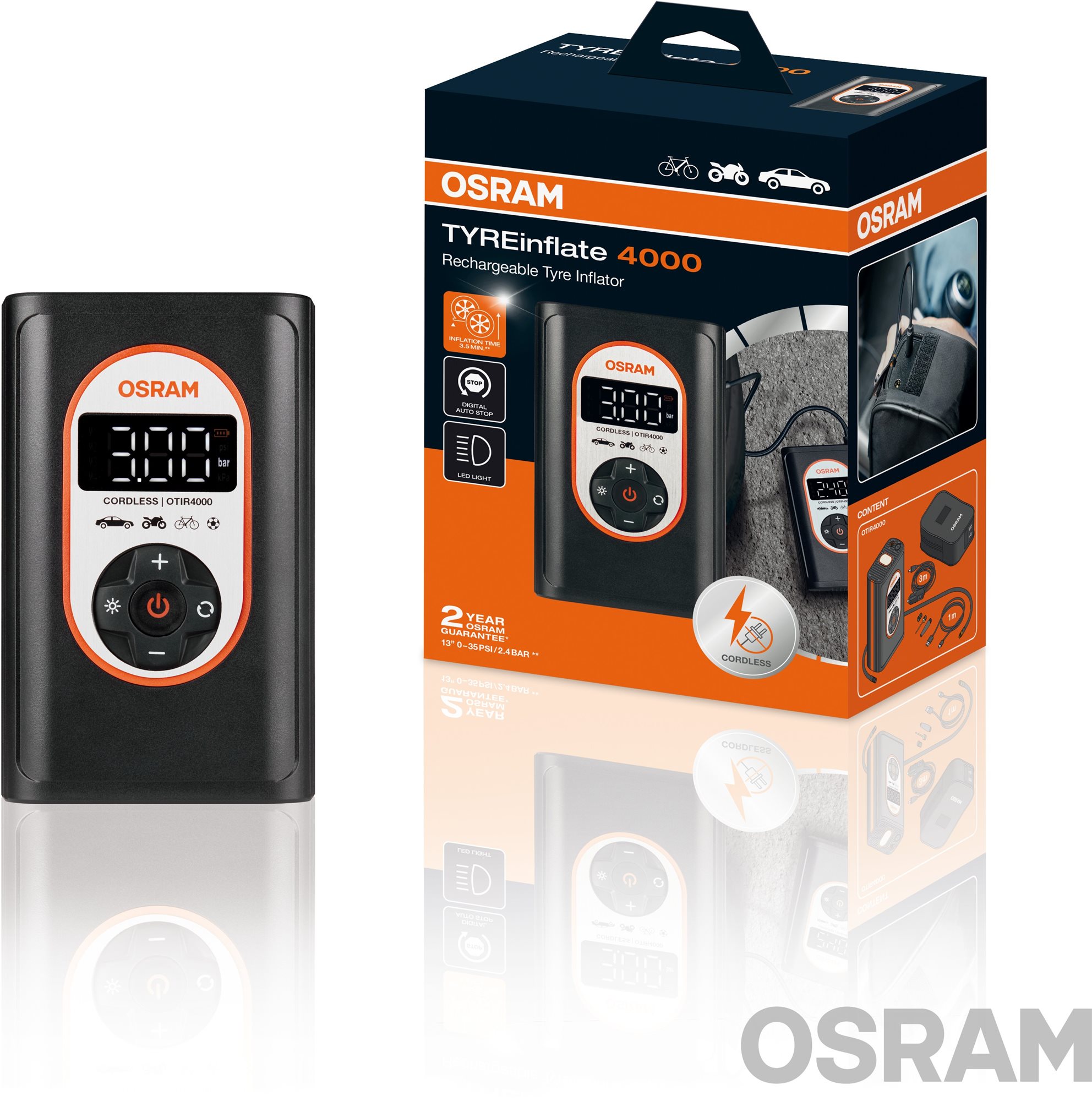 OSRAM Digitális akkumulátoros kompresszor - TYREinflate 4000