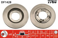 TRW Brake disc DF1428 set of 2 - Brake Disc