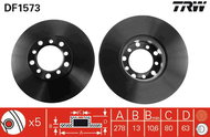 TRW Brake disc DF1573 set of 2 - Brake Disc