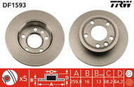 TRW Brake disc DF1593 set of 2 - Brake Disc