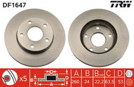 TRW Brake disc DF1647 set of 2 - Brake Disc