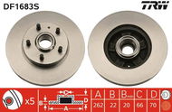 TRW Brzdový kotúč DF1683S sada 2 ks - Brzdový kotúč