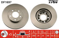 TRW Brake disc DF1697 set of 2 - Brake Disc