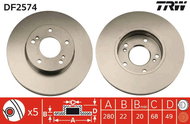 TRW Brake disc DF2574 set of 2 - Brake Disc