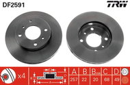 TRW Brzdový kotouč DF2591 sada 2ks - Brake Disc