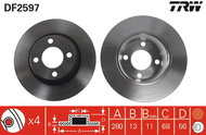 TRW Brake disc DF2597 set of 2 - Brake Disc