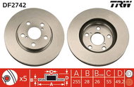 TRW Brake disc DF2742 set of 2 - Brake Disc