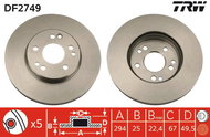 TRW Brake disc DF2749 set of 2 - Brake Disc