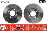 TRW Brzdový kotouč DF2755 sada 2ks - Brake Disc