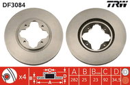 TRW Brake disc DF3084 set of 2 - Brake Disc