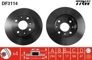 TRW Brake disc DF3114 set of 2 - Brake Disc