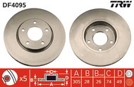 TRW Brake disc DF4095 set of 2 - Brake Disc