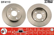 TRW Brake disc DF4113 set of 2 - Brake Disc