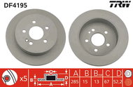 TRW Brake disc DF4195 set of 2 - Brake Disc