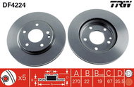 TRW Brake disc DF4224 set of 2 - Brake Disc