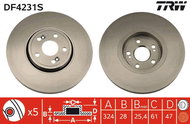 TRW Brake Disc DF4231S set of 2 - Brake Disc