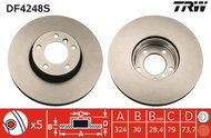 TRW Brake disc DF4248S set of 2 - Brake Disc