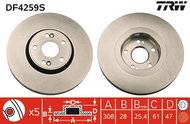 TRW Brake disc DF4259S set of 2 - Brake Disc