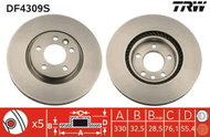 TRW Brake disc DF4309S set of 2 - Brake Disc