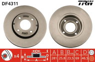 TRW Brake disc DF4311 set of 2 - Brake Disc