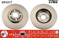 TRW Brake disc DF4317 set of 2 - Brake Disc