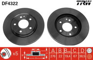 TRW Brake disc DF4322 set of 2 - Brake Disc