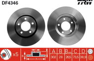 TRW Brake disc DF4346 set of 2 - Brake Disc